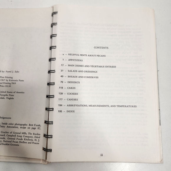 The Pecan Cookbook 1967 Hardback a Koinonia Publication Printed in USA - Picture 3 of 8